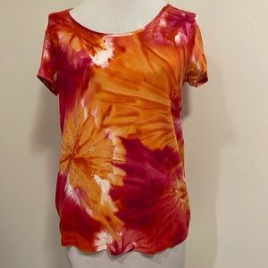 Chicos Stretchy Tie Die Style Top